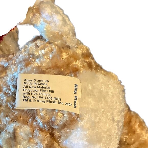 Vtg 2002 King Plush Christmas Reindeer Plush Toy Santa Hat & Scarf Ages 3+ 12” - Picture 5 of 7